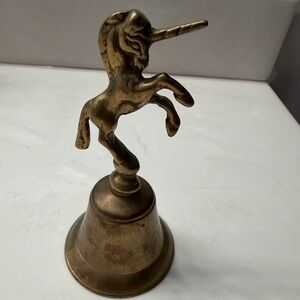 VINTAGE Brass Unicorn Bell
